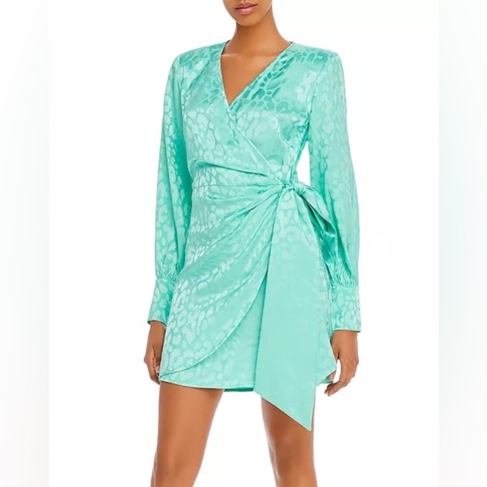 Andamane Carly‎ Leopard-Print Wrap Dress in Leopard Green size medium NWT